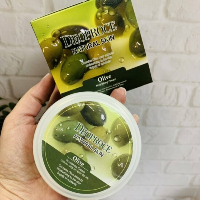 Питательный крем для лица и тела с содержанием экстракта оливы DEOPROCE NATURAL SKIN OLIVE NOURISHING CREAM 100g