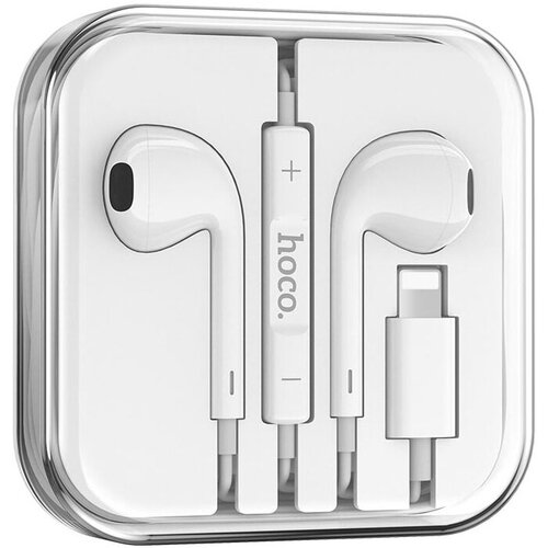 Наушники внутриканальные HOCO M80 Original микрофон кнопка ответа кабель 8 pin цвет белый 44100₽