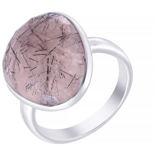 фото Element47 кольцо из серебра 925 пробы с кварцем волосатиком mr2042_ko_qzv_wg, размер 18