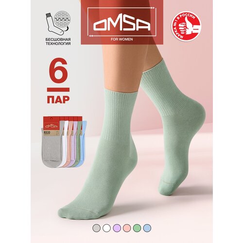 Носки Omsa, 6 пар, размер 35-38, мультиколор носки omsa 12 пар размер 35 38 мультиколор