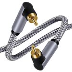 Кабель TUBON Цифровой коаксиальный Угловой RCA L - RCA L / Coaxial / SPDIF / Тюльпаны / Колокольчики OD6.0 R002 - изображение