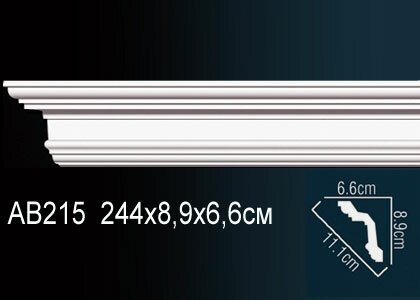 Карниз Perfect потолочный 66x89 мм плинтус полиуретановый под покраску AB 215-1 шт