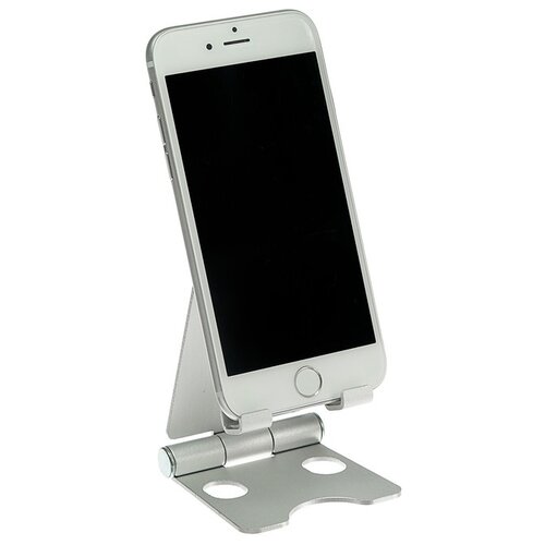 фото Подставка для телефона, регулятор наклона, разъем для провода, металл, серая 4598435 сима-ленд