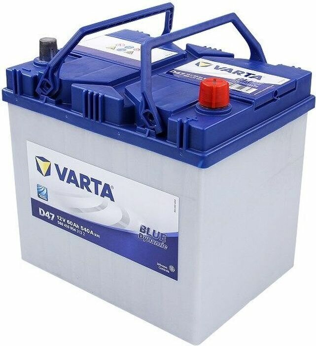 Аккумулятор автомобильный Varta Blue Dynamic Asia D47 60 А/ч 540 A обр. пол. Азия авто (232x173x225) 560410 без бортика