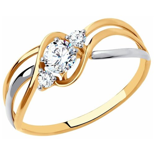 фото Sokolov кольцо из золота с фианитами 018534, размер 18