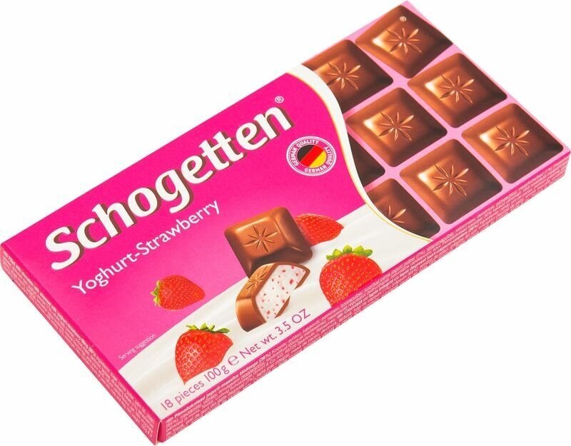 Шоколад Schogetten Yogurt-Strawberry молочный с клубнично-йогуртовой начинкой, 100 г - фотография № 8