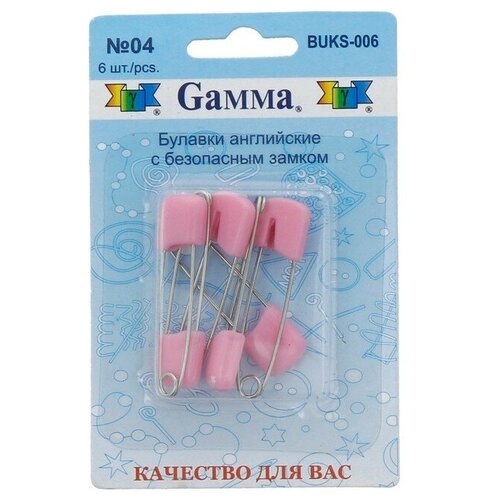 Булавка Gamma BUKS-006, 04 розовый, N5, 6 шт.