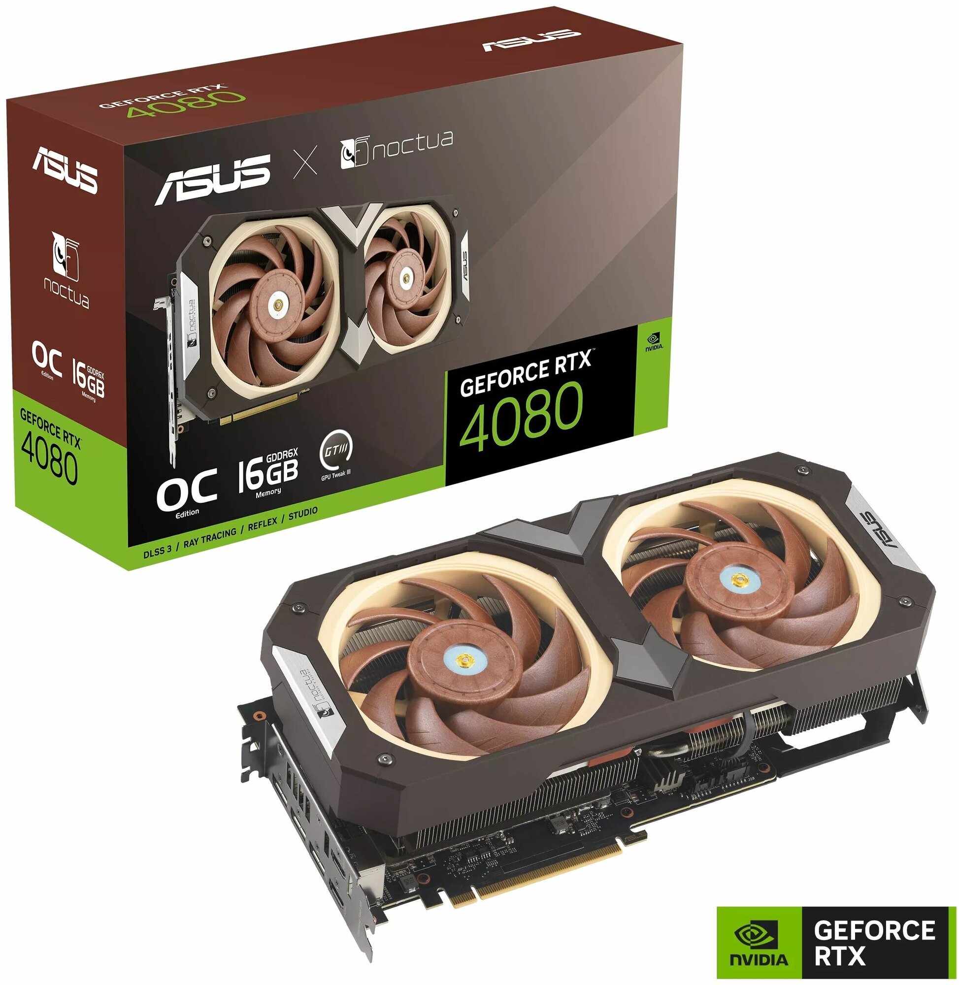 Видеокарта ASUS Noctua nVidia RTX 4080 16384 22400 256 RTL [90YV0IB2-M0NA00] - фото №1