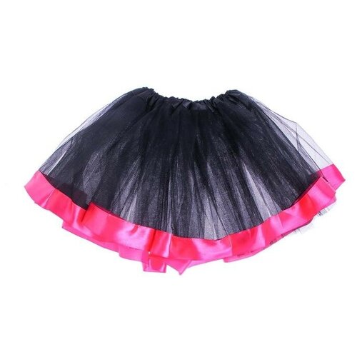 фото Карнавальная юбка, трехслойная, цвет чёрно-розовый mikimarket