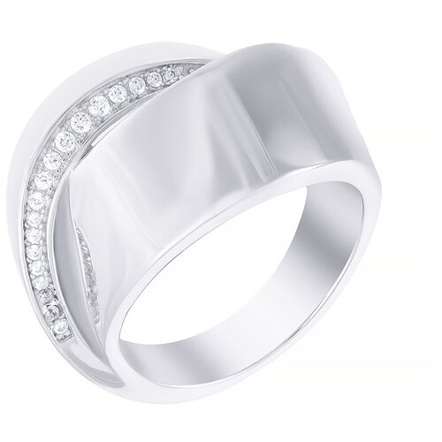 фото Element47 широкое ювелирное кольцо из серебра 925 пробы с кубическим цирконием r31292-bm_ko_001_wg, размер 18