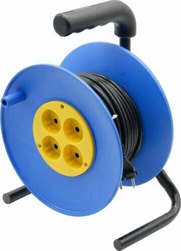 фото Удлинитель силовой на катушке GLANZEN 4 гн. ПВС 2х1,0 (EC-30-005), 00-00006551