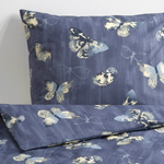 Комплект постельного белья икеа бергкорель/BERGKÅREL, темно-синий/бабочка, 150х200/50х70 см - изображение