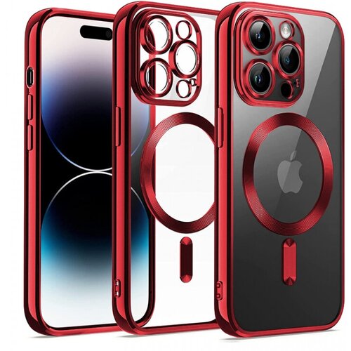 Nova Store Чехол на iPhone 15 Pro Max magsafe с защитой для камеры Красный