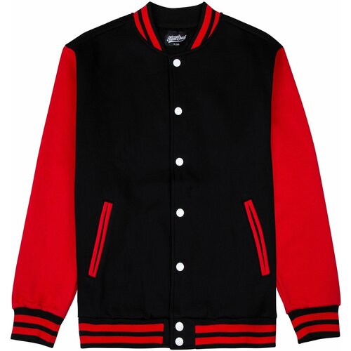 фото Толстовка street soul бомбер трикотажный / street soul / varsity classic jacket v 3, средней длины, трикотажная, утепленная, размер m, красный, черный