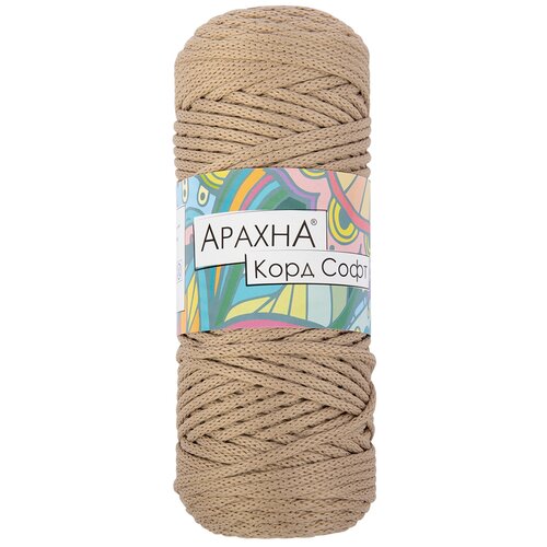 Пряжа Arachna Cord Soft, 260 г, 100 м, 3 шт., светло-бежевый 100 м