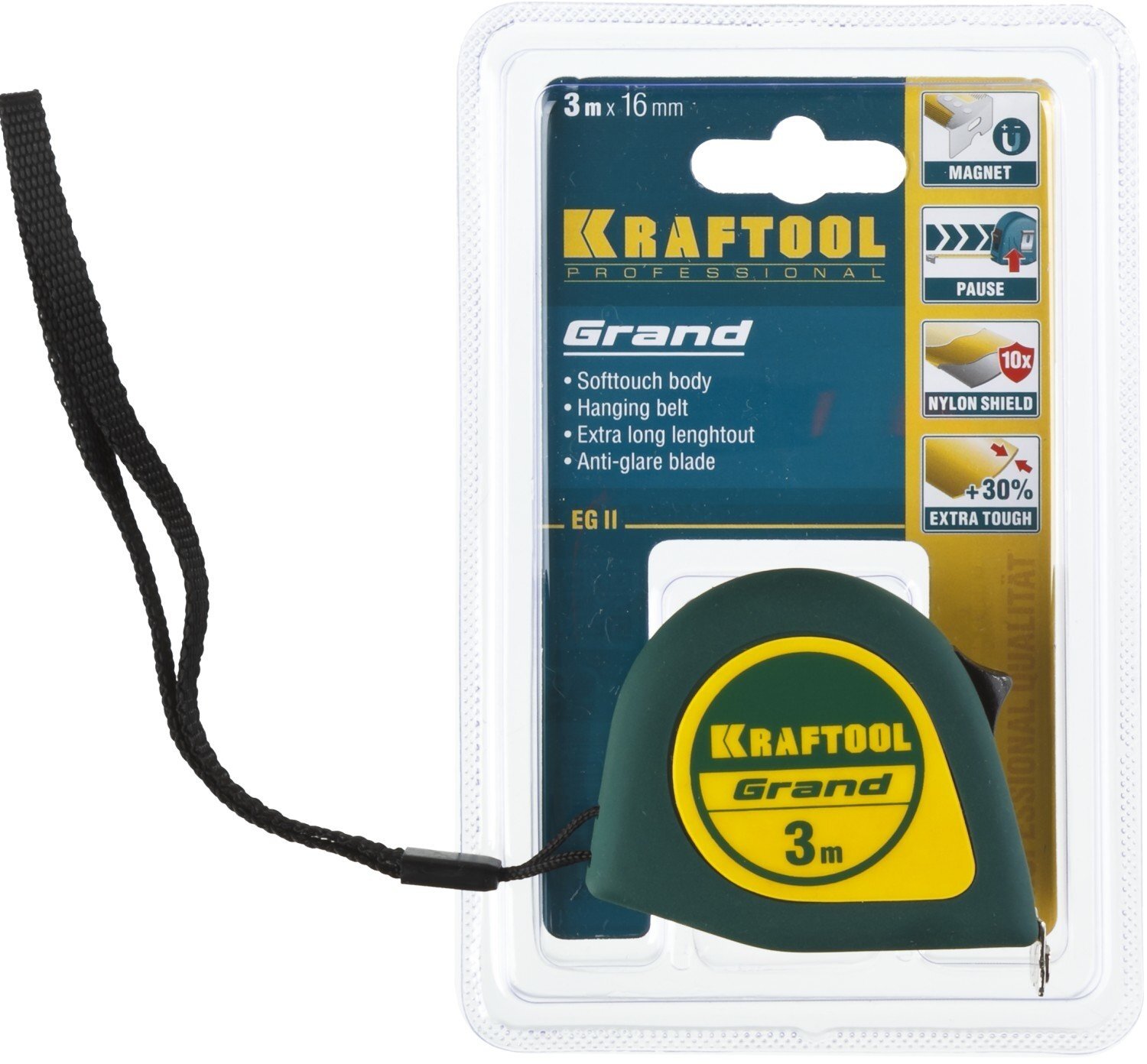 KRAFTOOL Grand, 3 м х 16 мм, рулетка (34022-03-16)