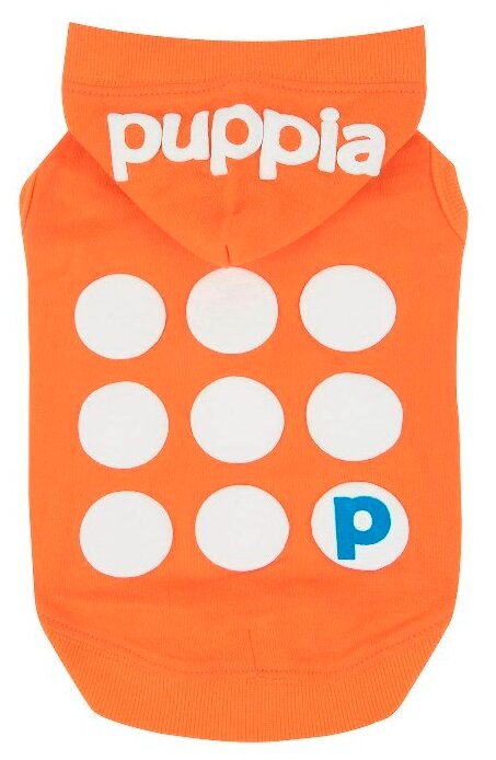Футболка с капюшоном для собак Puppia "Emmy", оранжевая, L (Южная Корея) - фотография № 1