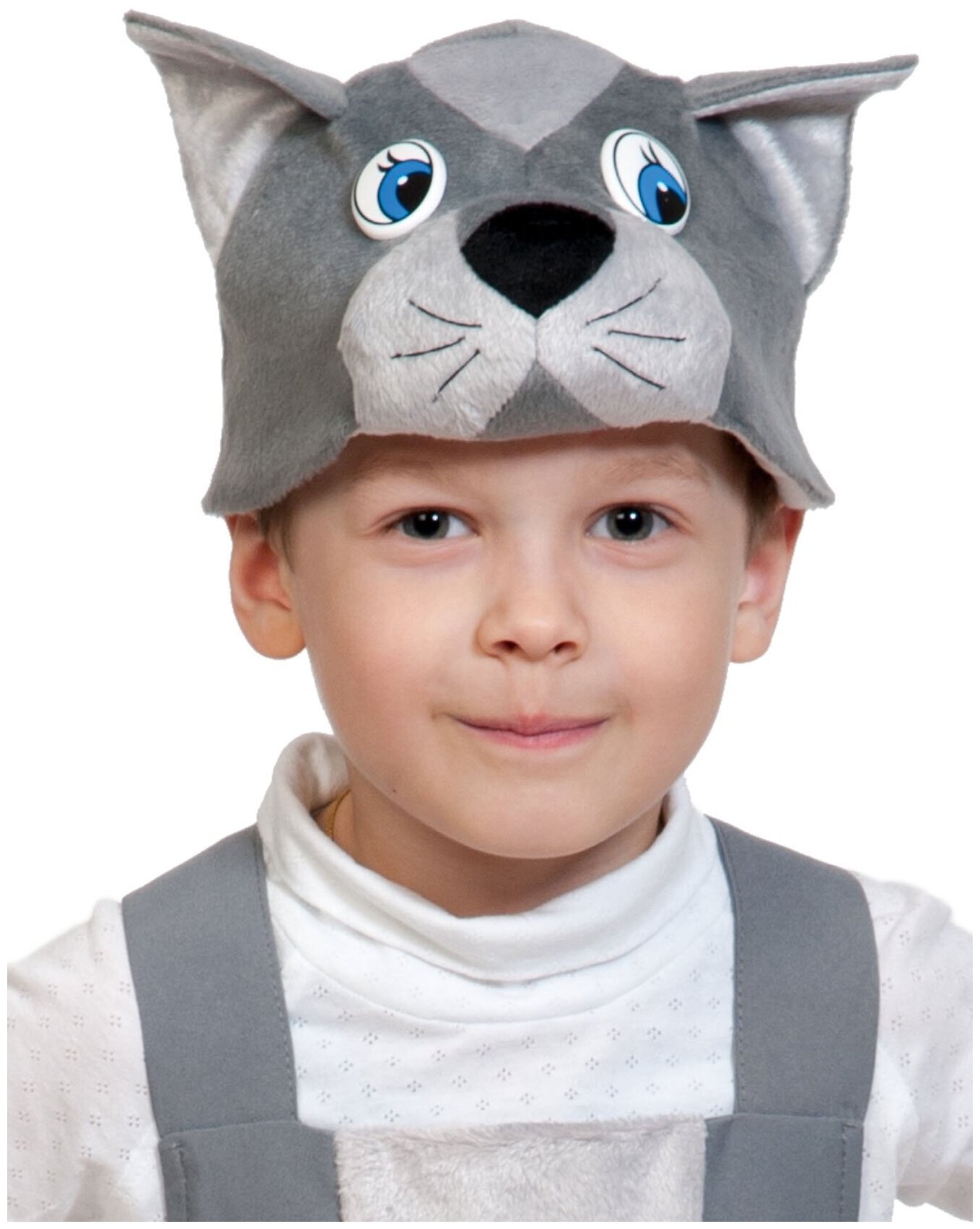 Карнавальная маска - шапочка "Котик серый", размер 52-54.