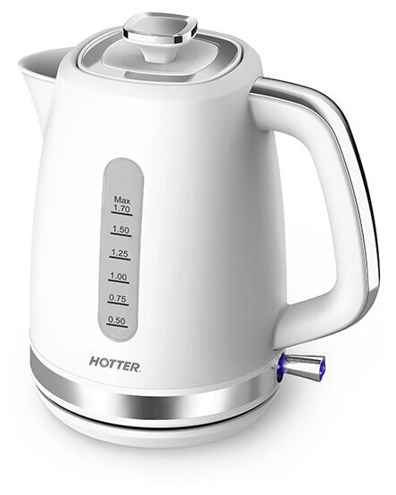 Чайник электрический HOTTER HX-55KW, 1,7л белый, 1,7 литра, с LED-подсветкой, полностью съёмной крышкой
