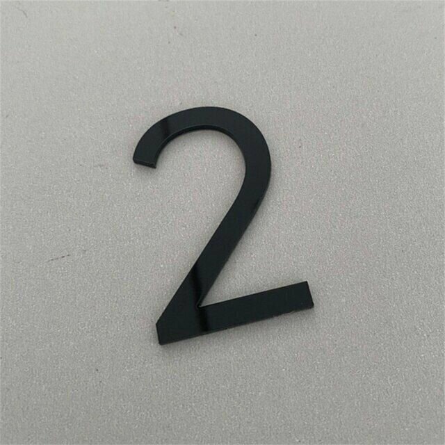 Цифра на дверь "2" зеркальная, черный - фотография № 1