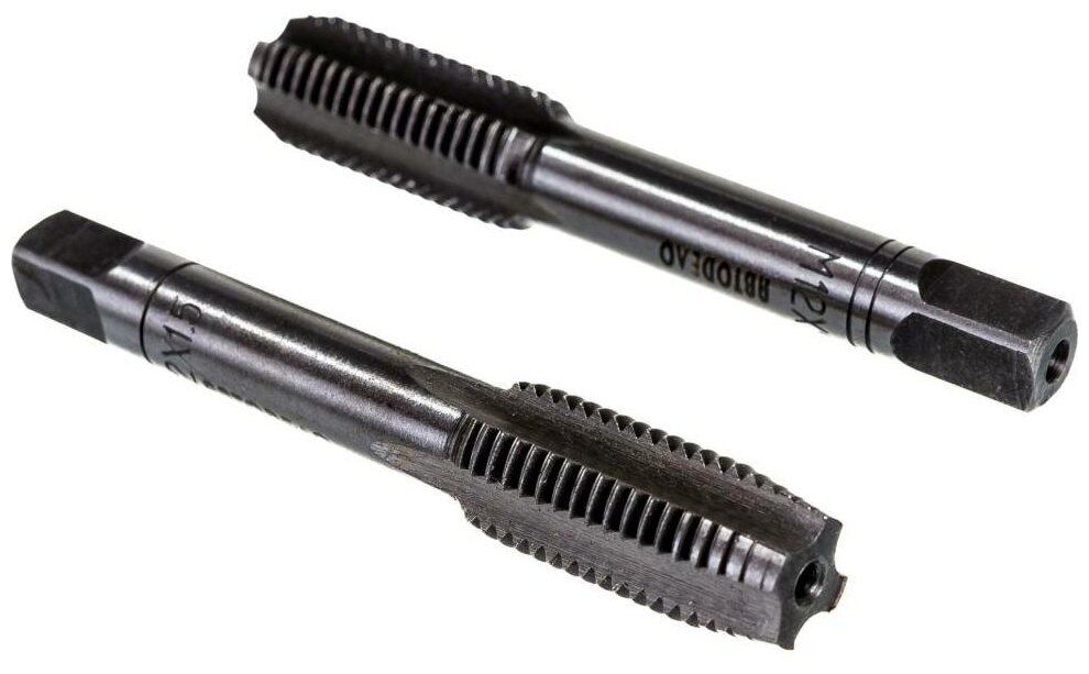 Метчики для нарезания резьбы "АвтоДело" ручные 2 шт М12х150 пласт. футляр 40798