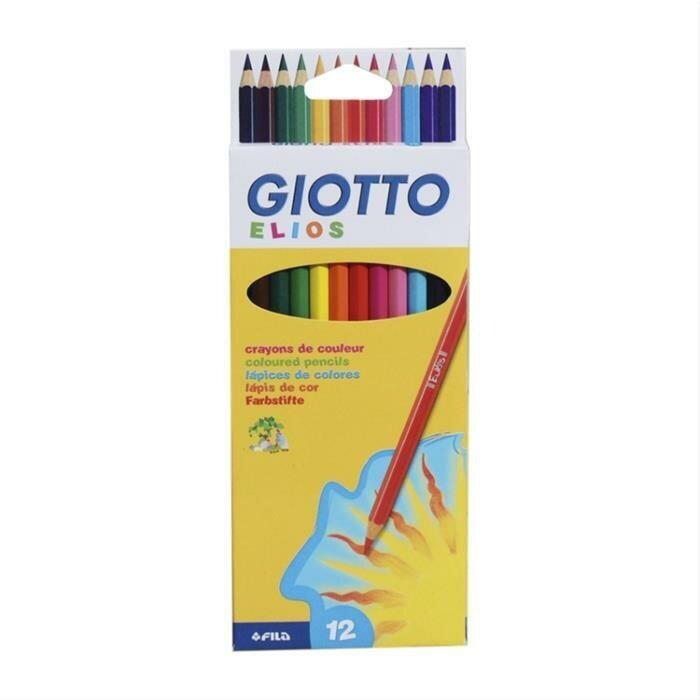 Набор карандашей цветных Giotto Elios, 6.8 мм, картонная коробка 12 цветов