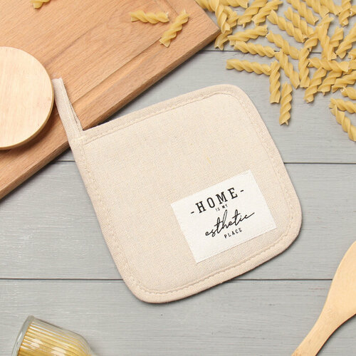 Прихватка Этель HOME цвет бежевый 16х16 см 50хл 50лен 538₽