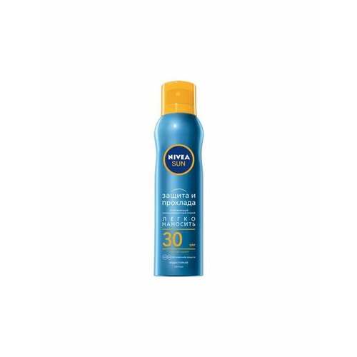 Nivea Sun Спрей Защита и прохлада солнцезащитный освежающий SPF 30, 200 мл, 1 шт nivea sun освежающий солнцезащитный спрей защита и прохлада spf 30 spf 30 200 мл