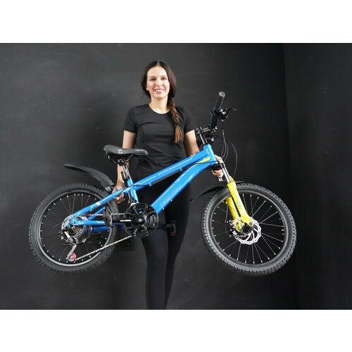 Велосипед Richiesto TT021 20 Стальная рама Hi-Ten Горный Детский Подростковый Для активного отдыха Унисекс синий 2350000₽