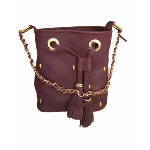 Сумка ведро  Мая, фактура зернистая, бархатистая, матовая, фиолетовый