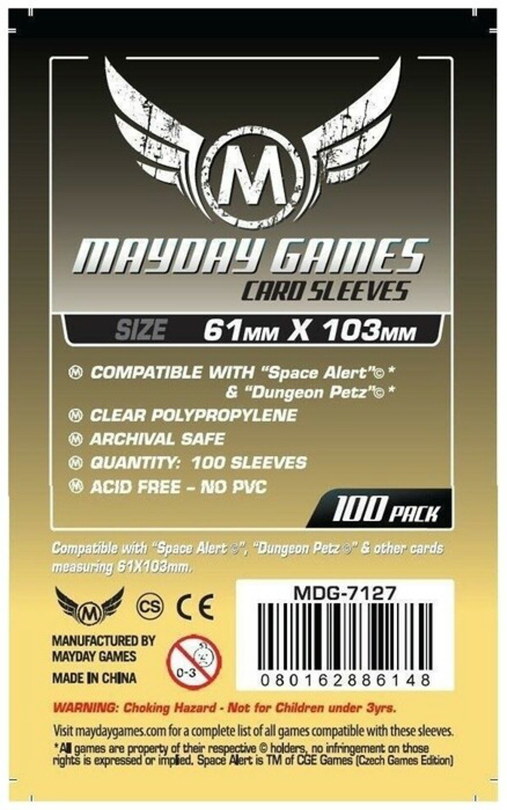 Протекторы MayDay Games Mayday (размер 61х103 мм) 100 шт. стандарт: прозрачные
