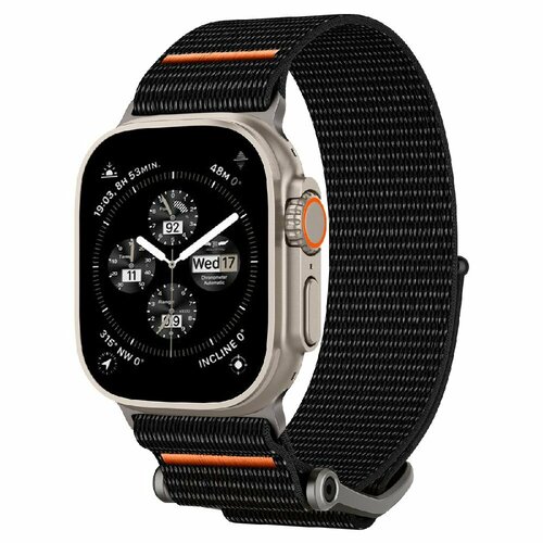 Ремешок Spigen на Apple Watch (49/45/44/42 mm) (AMP05981) DuraPro Flex Ultra / Спиген для Эпл Вотч ремешок, черный чехол spigen на samsung galaxy watch 5 4 44 mm acs03475 ultra hybrid спиген для галакси вотч противоударный прозрачный