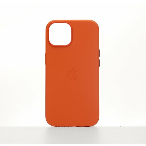 Кожаный чехол Leather Case для iPhone 14 с MagSafe, Orange