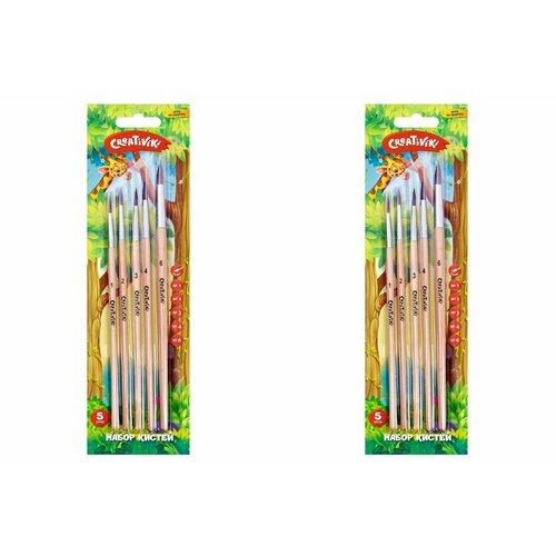 Creativiki Набор кистей 5 шт пони 1 2 3 4 6 2 упаковки 474₽