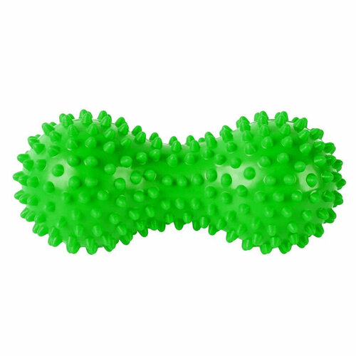 Массажер двойной мячик с шипами B32130-2, зеленый, ПВХ