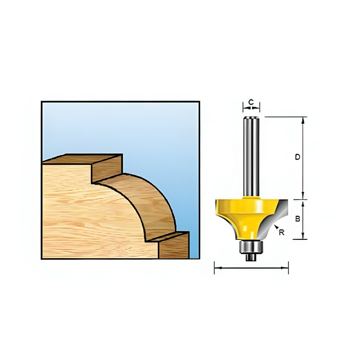 Фреза радиусная (d8/D18.7/H9.5/L41.5/R3) MAKITA D-11302