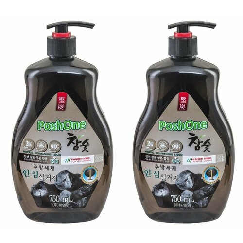 Posh One Средство для мытья посуды Уголь, 750 мл, 2 шт