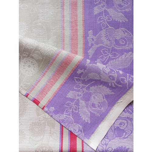 Полотенце жаккард полулен Попугай фиолетовый 50х70 см 385₽