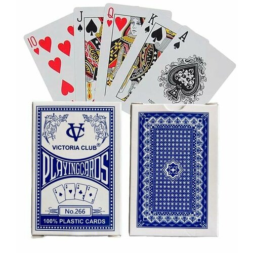 Карты игральные пластиковые No266 Карты для покера TH109-31 цвет бело-синий 260₽