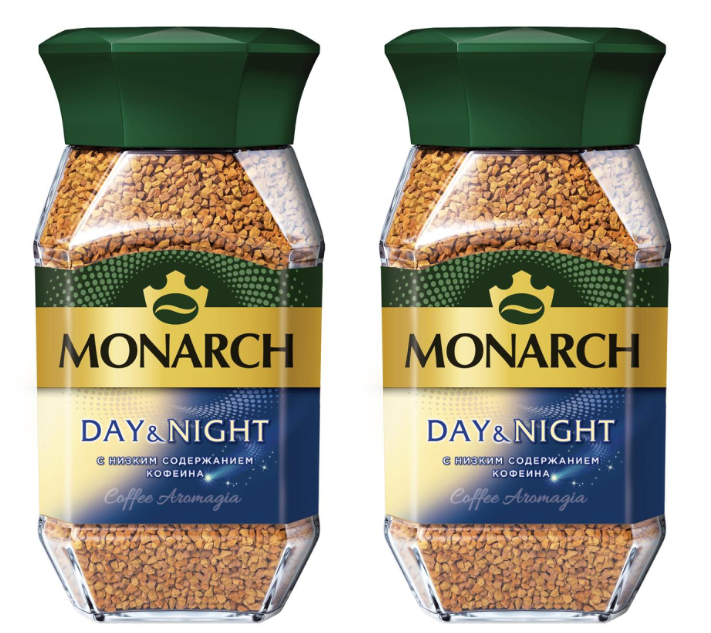 Кофе растворимый декофеинизированный Monarch Day&Night 95 гр 2 уп