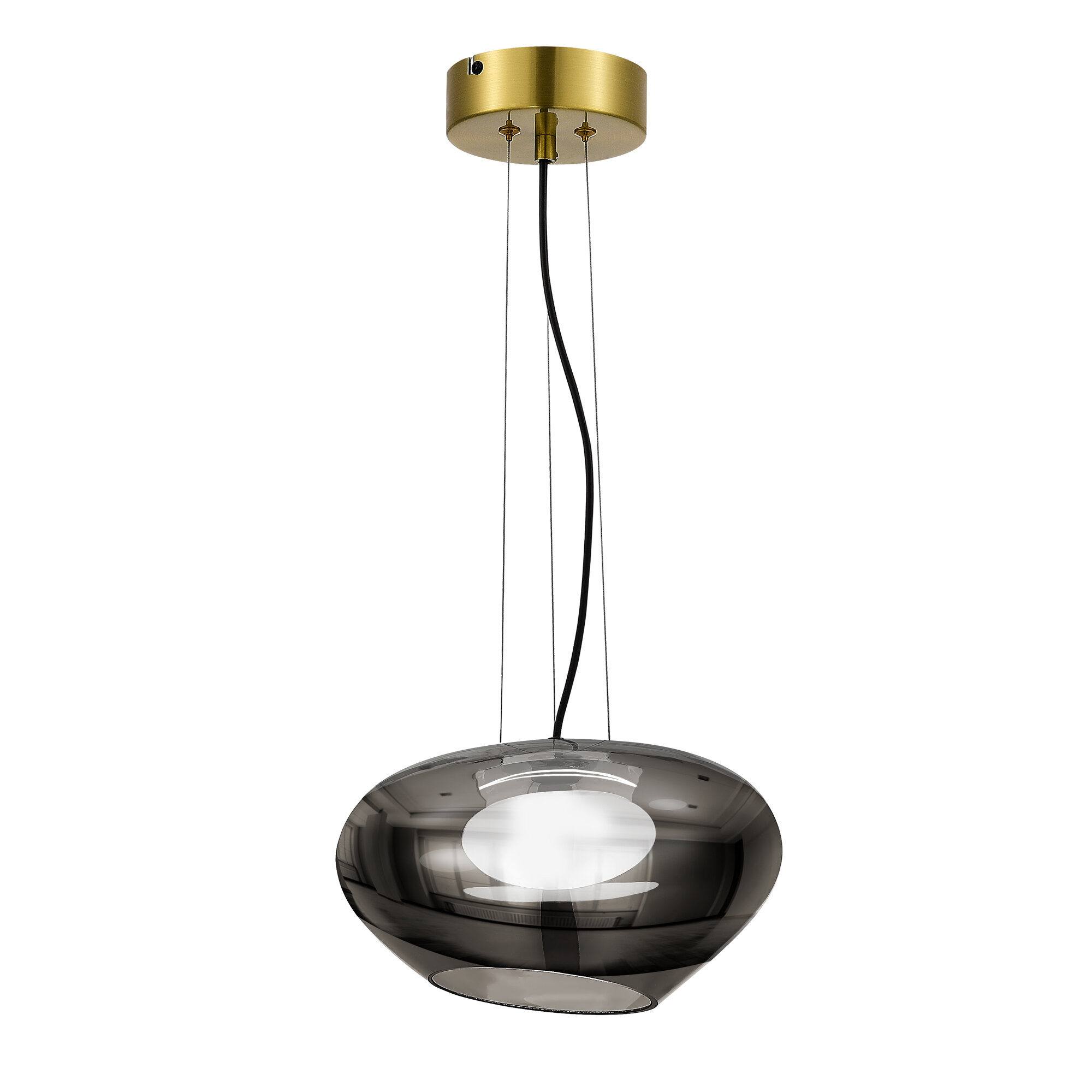 Светильник подвесной, подвес ST Luce Латунь/Дымчатый LED 1*10W 3000K SL6019.303.01