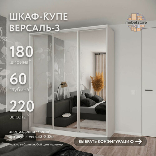 Изображение товара Шкаф-купе Версаль 3-202e белый современный современный для прихожей и спальни