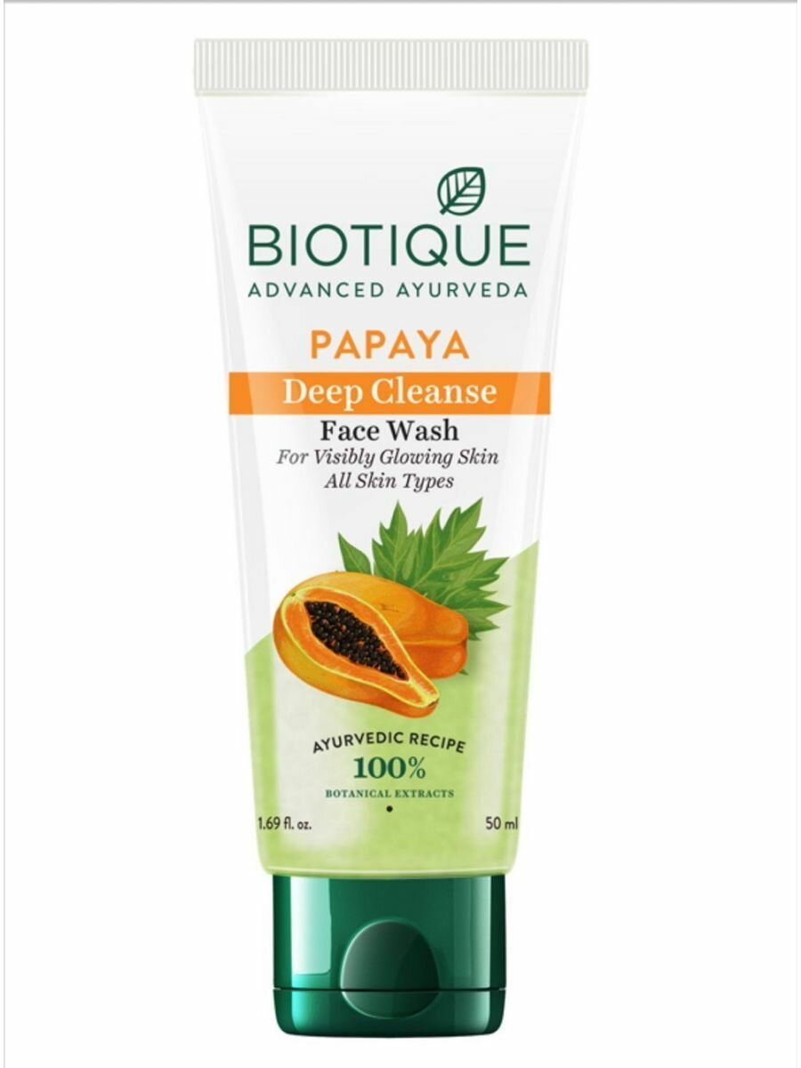 Гель для умывания Biotique глубокое очищение (Papaya Deep Cleanse), 50 мл