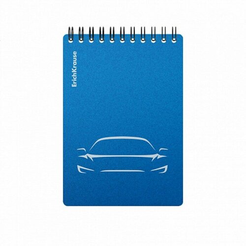 Блокнот А6 80 листов клетка на спирали ErichKrause Mirage синий пластиковая обложка 425₽