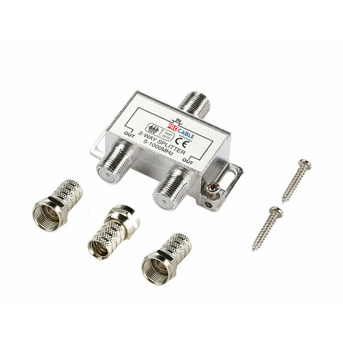 ТВ комплект №1: Делитель F-типа на 2 ТВ 5-1000 МГц, с разъёмом F (3 штуки)