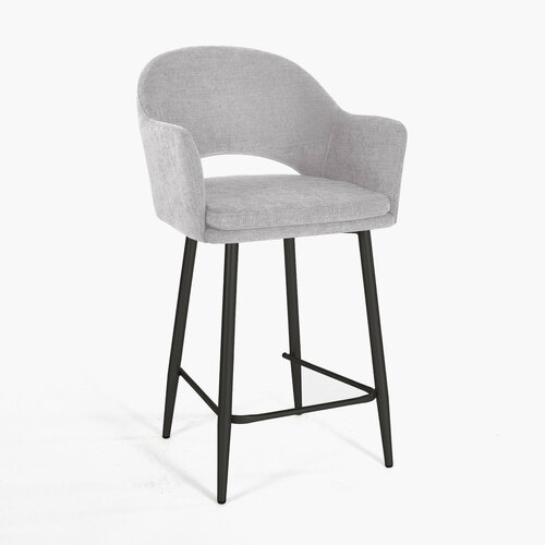 Стул барный Магриб Нью светло-серая ткань ножки черные