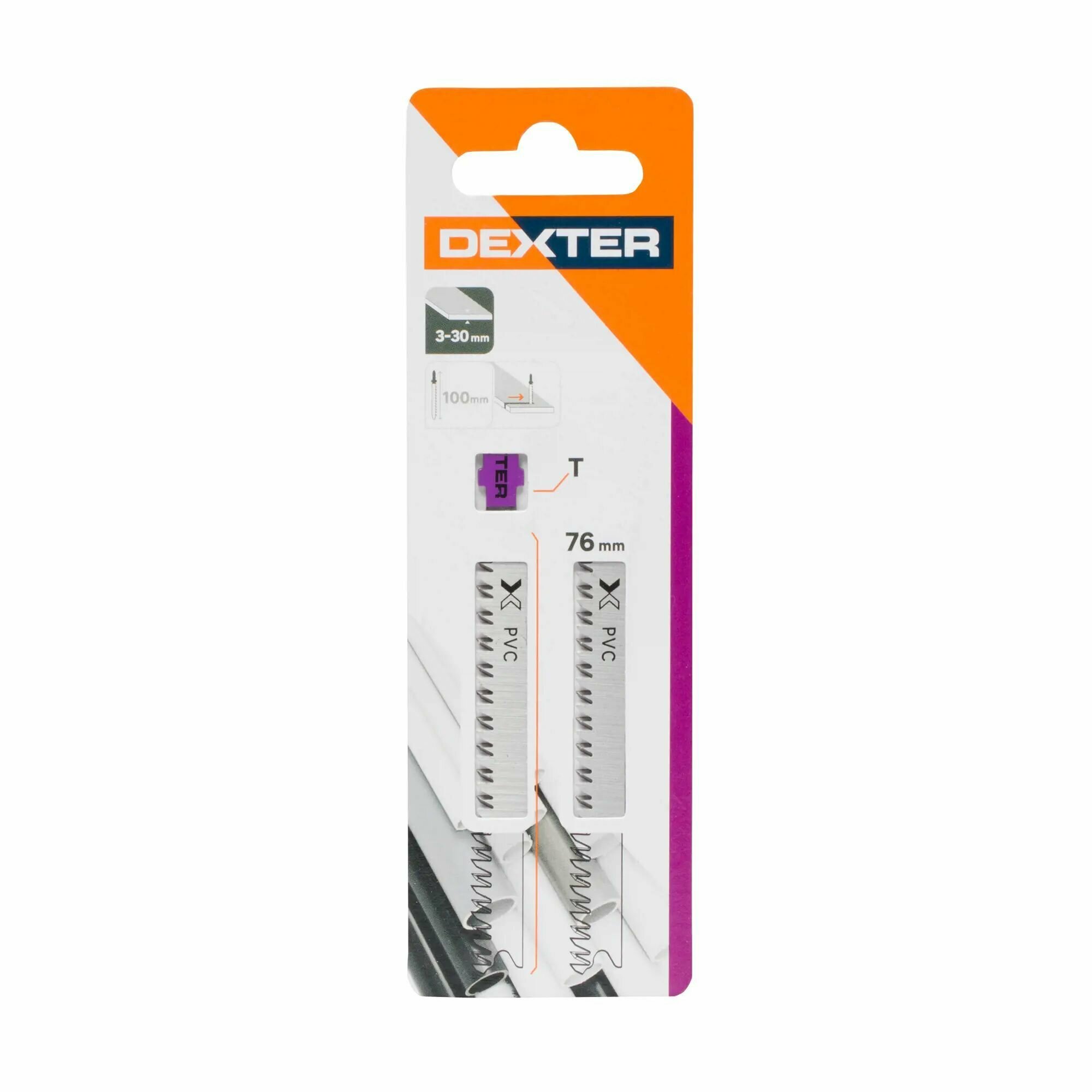 фото Пилка по пластмассе для лобзика Dexter 30 мм, быстрый рез, Т100