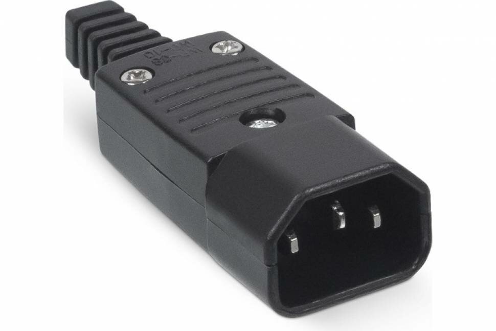 Разборная вилка Cabeus С14 10А, 250 V, черная IEC-320-C14