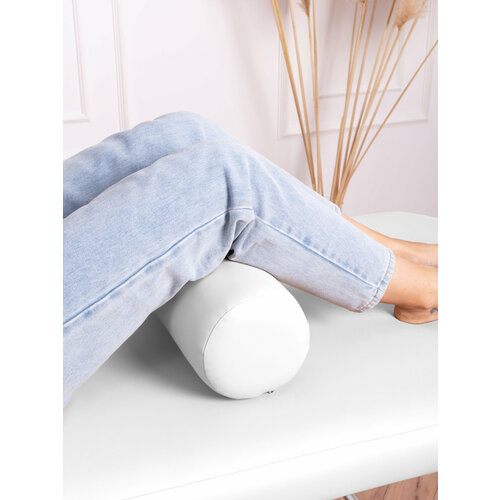 Подушка-валик Cosmotec для кушетки, 48 х 15см, искусственная кожа, белый