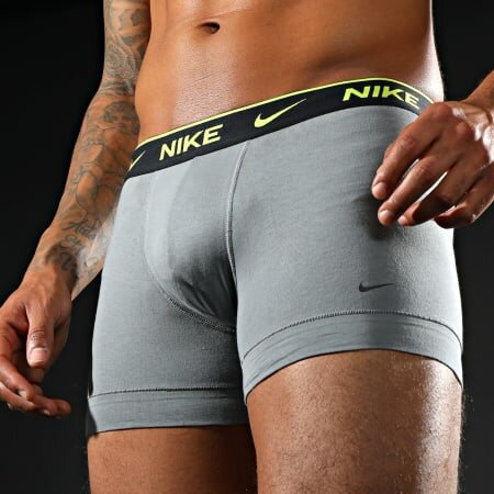 Трусы NIKE, комплект из 3 шт., размер S, зеленый, серый, черный — фото 1